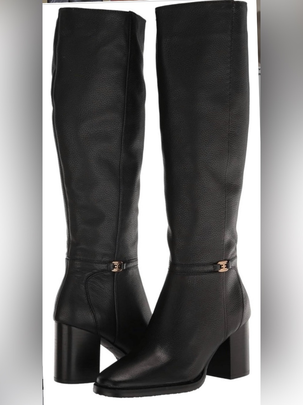 Sam Edelman Black Leather Knee-High Women’s Boots
